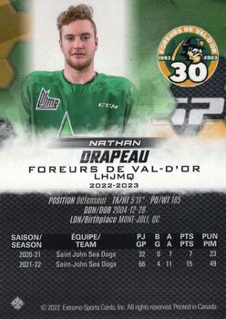2022-23 Extreme Val-d'Or Foreurs (QMJHL) #NNO Nathan Drapeau Back