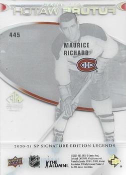 2020-21 SP Signature Edition Legends - Acetate All-Time Future Watch #445 Maurice Richard Back