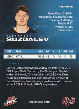 2022-23 Regina Pats (WHL) #NNO Alexander Suzdalev Back