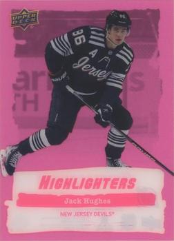 2022-23 Upper Deck - Highlighters Pink #HL-19 Jack Hughes Front