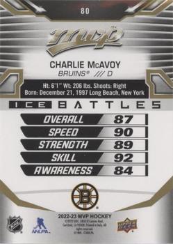 2022-23 Upper Deck MVP - Ice Battles Gold #80 Charlie McAvoy Back