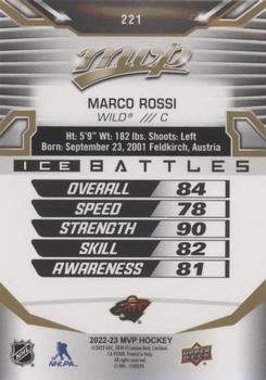 2022-23 Upper Deck MVP - Ice Battles Gold #221 Marco Rossi Back