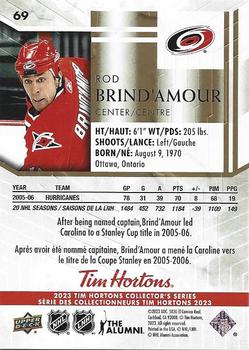 2023 Upper Deck Tim Hortons Legends #69 Rod Brind'amour Back