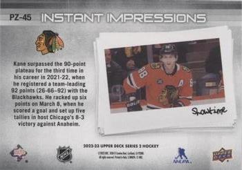 2022-23 Upper Deck - Instant Impressions Nicknames #PZ-45 Patrick Kane Back