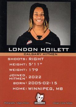2022-23 Calgary Hitmen (WHL) #NNO London Hoilett Back