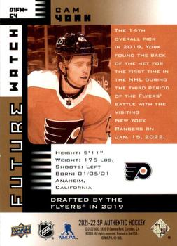 2021-22 SP Authentic - 2001-02 Retro Future Watch Limited #01FW-CY Cam York Back