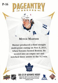 2021-22 SP Authentic - Pageantry #P-16 Mitch Marner Back