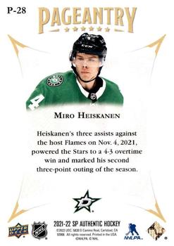 2021-22 SP Authentic - Pageantry #P-28 Miro Heiskanen Back