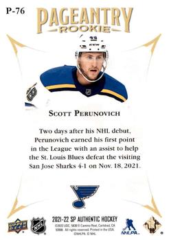 2021-22 SP Authentic - Pageantry #P-76 Scott Perunovich Back