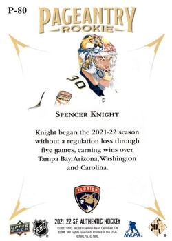2021-22 SP Authentic - Pageantry #P-80 Spencer Knight Back