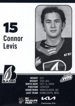 2022-23 Kamloops Blazers (WHL) #NNO Connor Levis Back