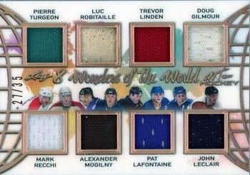 2022 Leaf Art of Hockey - 8 Wonders of the World Bronze Spectrum Holofoil #8WW-08 Pierre Turgeon / Mark Recchi / Luc Robitaille / Alexander Mogilny / Trevor Linden / Pat LaFontaine / Doug Gilmour / John LeClair Front