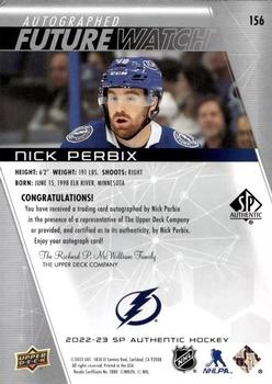 2022-23 SP Authentic #156 Nick Perbix Back