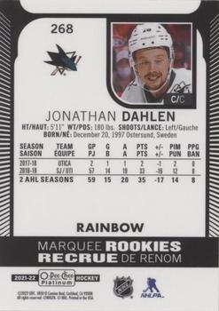 2021-22 O-Pee-Chee Platinum - Rainbow #268 Jonathan Dahlen Back