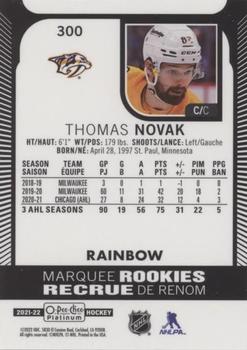 2021-22 O-Pee-Chee Platinum - Rainbow #300 Thomas Novak Back