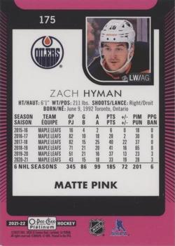 2021-22 O-Pee-Chee Platinum - Matte Pink #175 Zach Hyman Back