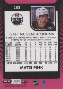 2021-22 O-Pee-Chee Platinum - Matte Pink #183 Ryan Nugent-Hopkins Back