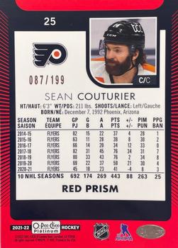 2021-22 O-Pee-Chee Platinum - Red Prism #25 Sean Couturier Back