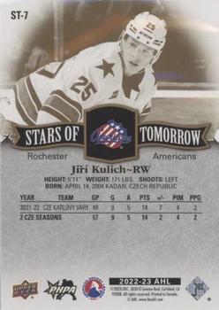 2022-23 Upper Deck AHL - Stars of Tomorrow Gold #ST-7 Jiri Kulich Back