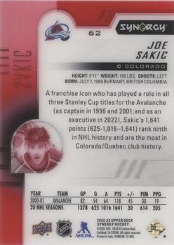 2022-23 Upper Deck Synergy - Red #62 Joe Sakic Back