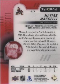 2022-23 Upper Deck Synergy - Red #90 Matias Maccelli Back