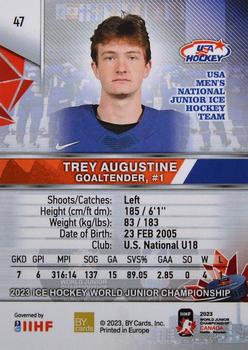 2023 BY Cards IIHF World Junior Championship #47 Trey Augustine Back