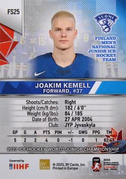 2023 BY Cards IIHF World Junior Championship - Future Stars #FS25 Joakim Kemell Back