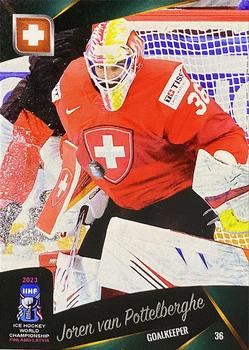 2023 AMPIR IIHF World Championship Team Switzerland #SUI03 Joren van Pottelberghe Front