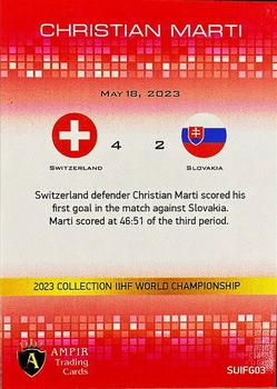 2023 AMPIR IIHF World Championship Team Switzerland  (unlicensed) #SUIFG03 Christian Marti Back