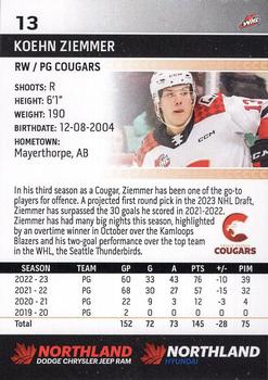 2022-23 Prince George Cougars (WHL) #NNO Koehn Ziemmer Back