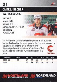 2022-23 Prince George Cougars (WHL) #NNO Ondrej Becher Back