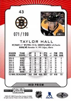 2022-23 O-Pee-Chee Platinum - Red Prism #43 Taylor Hall Back