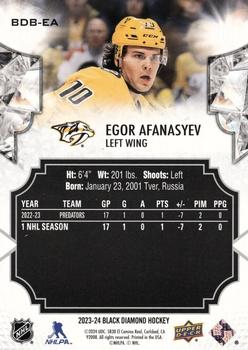 2023-24 Upper Deck Black Diamond #BDB-EA Egor Afanasyev Back