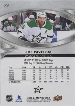 2023-24 Upper Deck MVP - Silver Script #203 Joe Pavelski Back