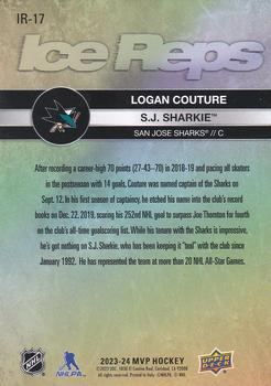 2023-24 Upper Deck MVP - Ice Reps #IR-17 Logan Couture / S.J. Sharkie Back