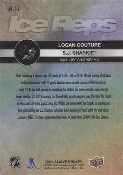 2023-24 Upper Deck MVP - Ice Reps Gold #IR-17 Logan Couture / S.J. Sharkie Back