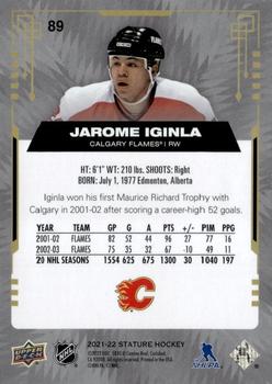 2021-22 Upper Deck Stature - Green #89 Jarome Iginla Back