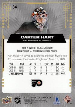 2021-22 Upper Deck Stature - Red #34 Carter Hart Back