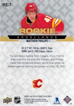 2021-22 Upper Deck Stature - Rookie Excellence #RE-7 Matthew Phillips Back