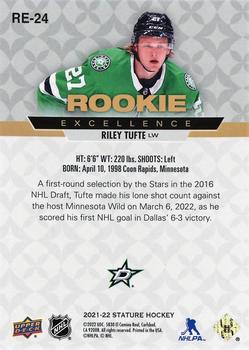 2021-22 Upper Deck Stature - Rookie Excellence Blue #RE-24 Riley Tufte Back