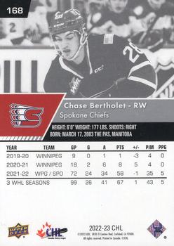 2022-23 Upper Deck CHL #168 Chase Bertholet Back