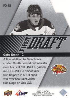 2022-23 Upper Deck CHL - First Draft #FD-18 Gabe Smith Back