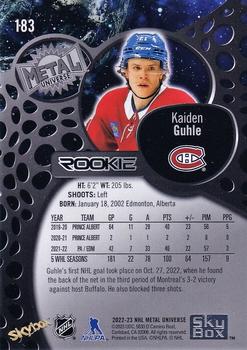 2022-23 SkyBox Metal Universe - Blue Spectrum FX #183 Kaiden Guhle Back