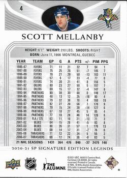 2020-21 SP Signature Edition Legends - Silver Script #4 Scott Mellanby Back