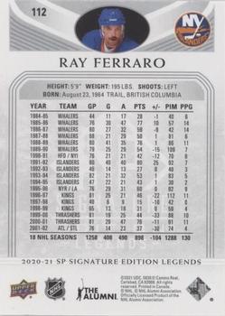 2020-21 SP Signature Edition Legends - Silver Script #112 Ray Ferraro Back