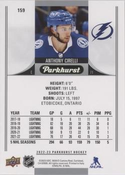 2022-23 Parkhurst - Bronze Border #159 Anthony Cirelli Back