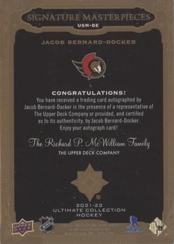 2021-22 Upper Deck Ultimate Collection - Signature Masterpieces #USM-BE Jacob Bernard-Docker Back