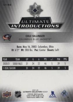 2021-22 Upper Deck Ultimate Collection - Ultimate Introductions #UI-82 Cole Sillinger Back