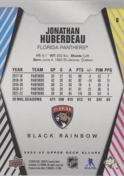 2022-23 Upper Deck Allure - Black Rainbow #6 Jonathan Huberdeau Back
