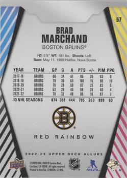 2022-23 Upper Deck Allure - Red Rainbow #57 Brad Marchand Back